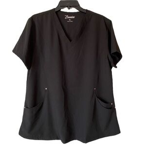 Zinnia Black Size XL Scrub Top